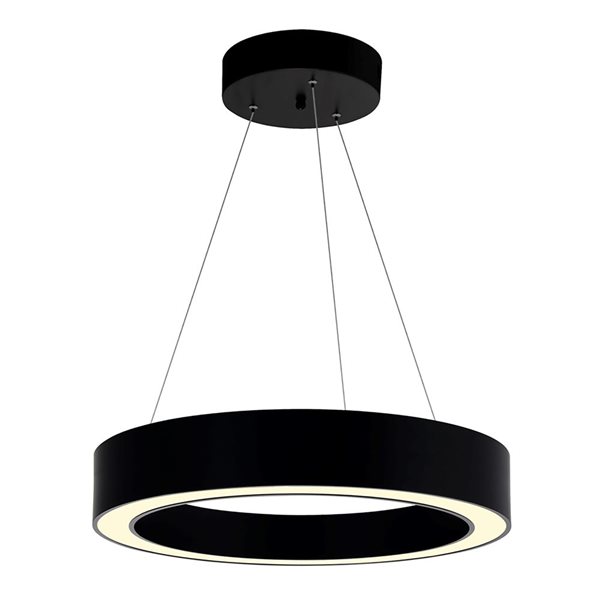 CWI Lighting Ringer LED Integrated Black Chandelier