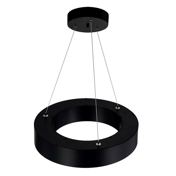 CWI Lighting Ringer LED Integrated Black Chandelier