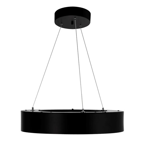 CWI Lighting Ringer LED Integrated Black Chandelier
