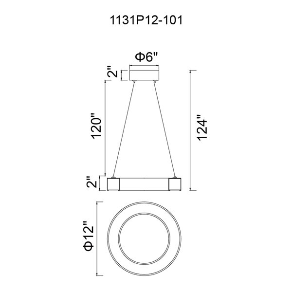 CWI Lighting Ringer LED Integrated Black Chandelier