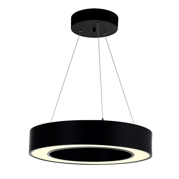 CWI Lighting Ringer LED Integrated Black Chandelier