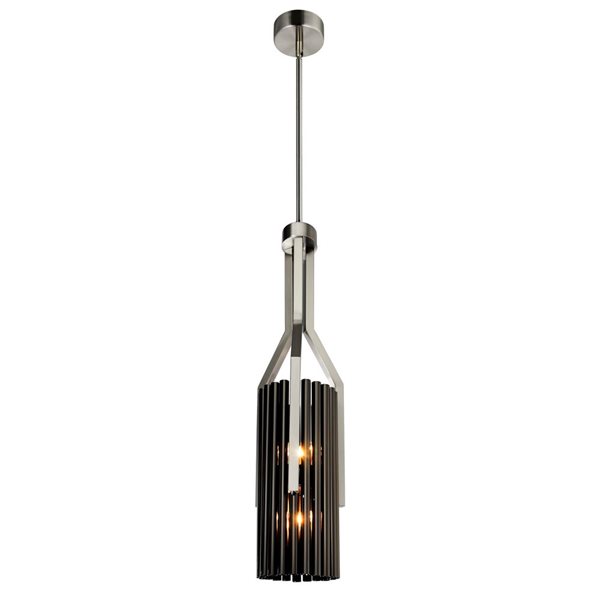 CWI Lighting Fermont 6 -Light Stain Nickel and Pearl Black Mini Pendant