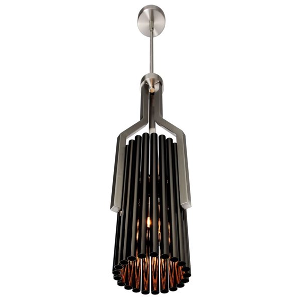 CWI Lighting Fermont 6 -Light Stain Nickel and Pearl Black Mini Pendant