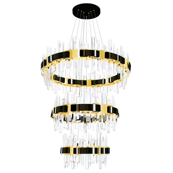 CWI Lighting Aya LED Integrated Pearl Black Chandelier