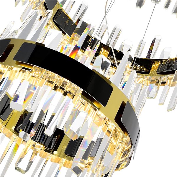 CWI Lighting Aya LED Integrated Pearl Black Chandelier