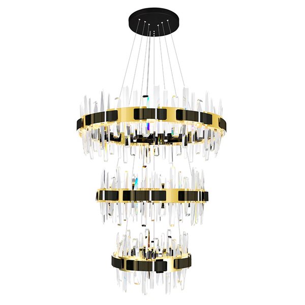 CWI Lighting Aya LED Integrated Pearl Black Chandelier