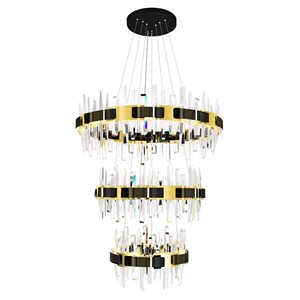 CWI Lighting Aya LED Integrated Pearl Black Chandelier