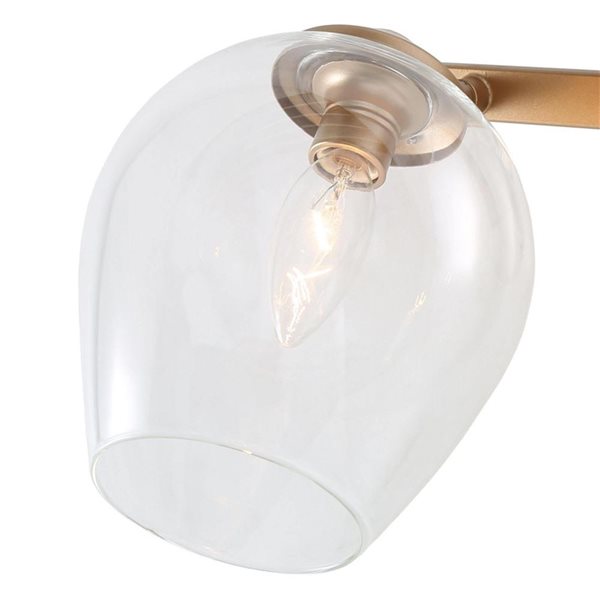 LNC 2-Light Gold and Clear Wine Cup Modern LED Bathroom Vanity Light