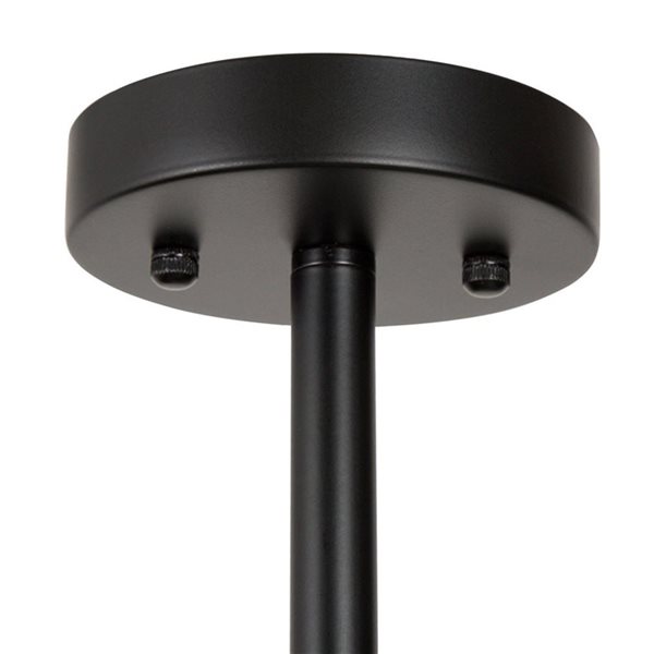 LNC 12-in Black Modern/Contemporary LED Semi-Flush Mount Light