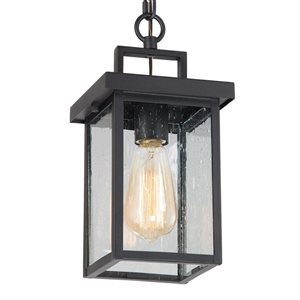 LNC Sabrina 12-in Matte Black Modern Outdoor Flush Mount Light