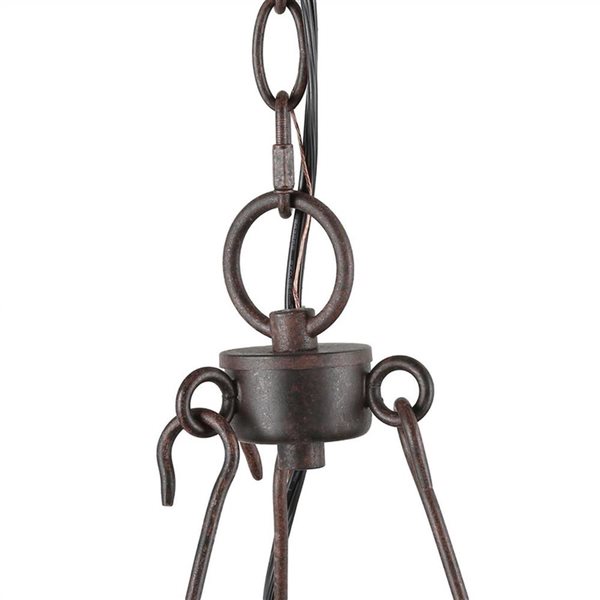 LNC Miller 6-Light Bronze and Faux White Candle Wagon Wheel Chandelier