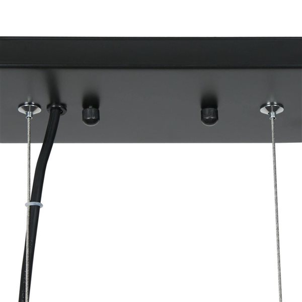 LNC Ballet 4-Light Matte Black and Crystal Modern Linear Kitchen Island Light