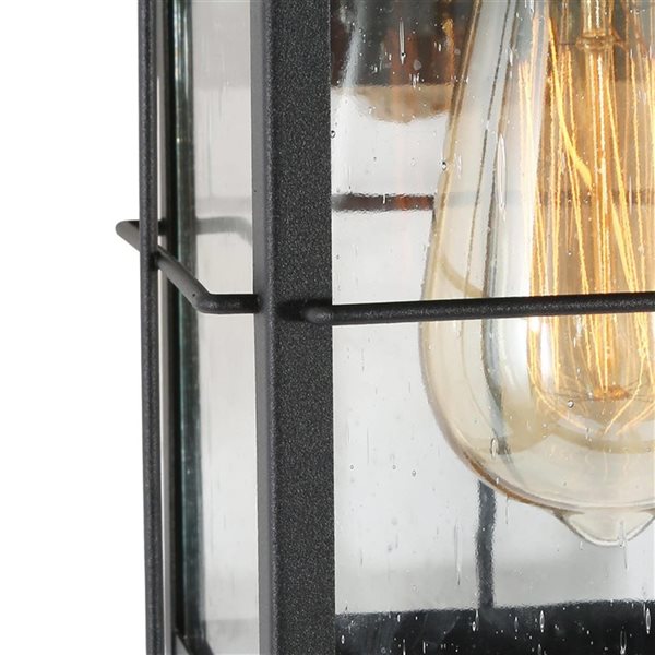 LNC 2-Pack 2-Light 11-in Black Outdoor Wall Light