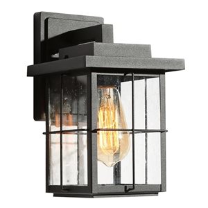 LNC 2-Pack 2-Light 11-in Black Outdoor Wall Light