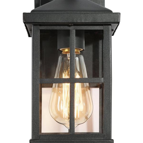 LNC 1-Light 10-in Black Cage Outdoor Wall Light