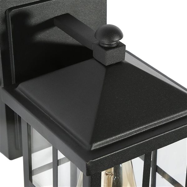 LNC 1-Light 10-in Black Cage Outdoor Wall Light