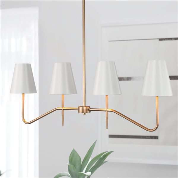 LNC Trend 4-Light Matte Gold Modern/Contemporary Linear Kitchen Island Light