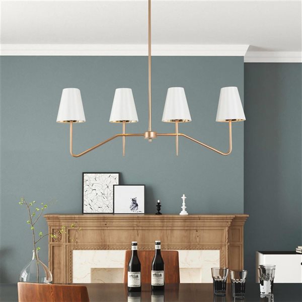 LNC Trend 4-Light Matte Gold Modern/Contemporary Linear Kitchen Island Light