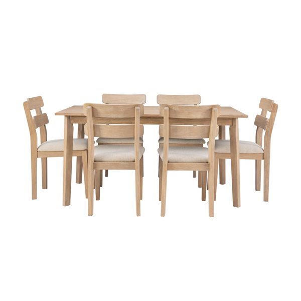 Linon Home Décor Denison 7-Piece Dining Set, Natural