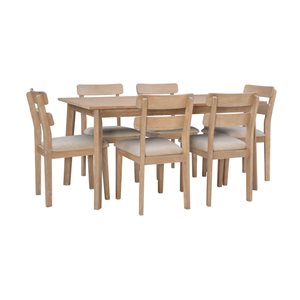 Linon Home Décor Denison 7-Piece Dining Set, Natural