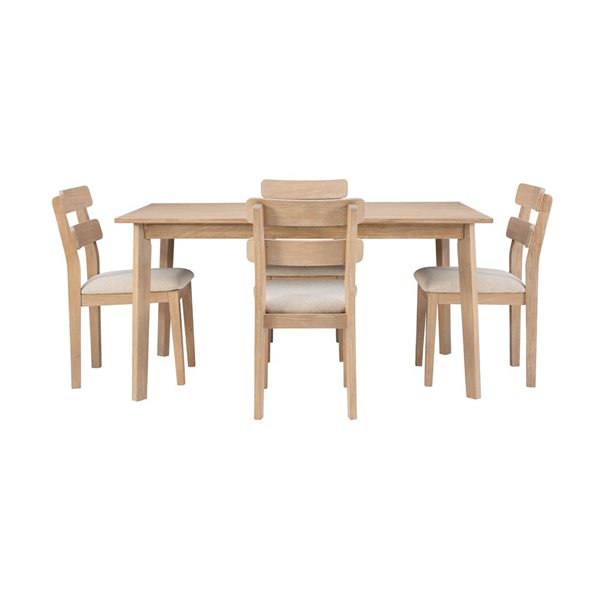 Linon Home Décor Denison 5-Piece Dining Set, Natural