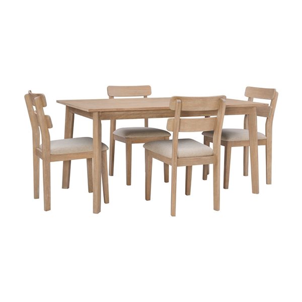 Linon Home Décor Denison 5-Piece Dining Set, Natural