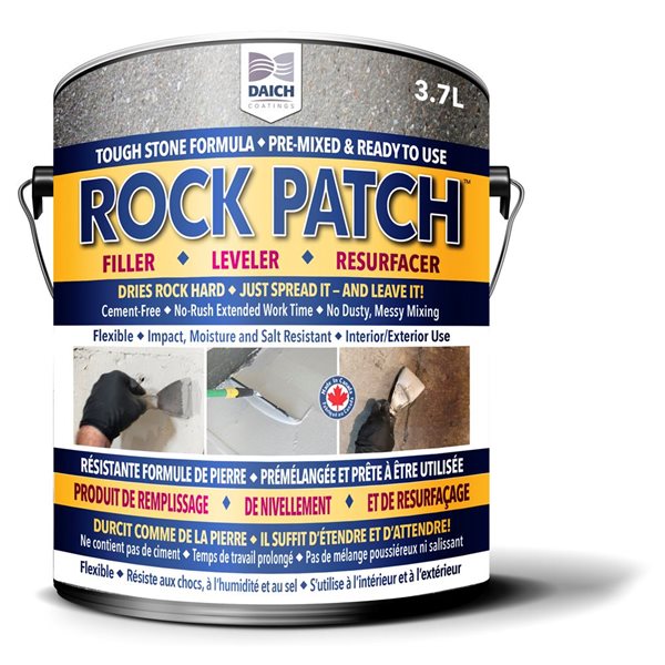 Rock Patch Concrete Filler, Leveller & Resurfacer - 1 Gallon - Cement-Free - Grey