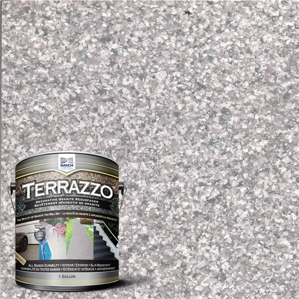 Revêtement décoratif de granite Terrazzo 1 gallon, gris perlé