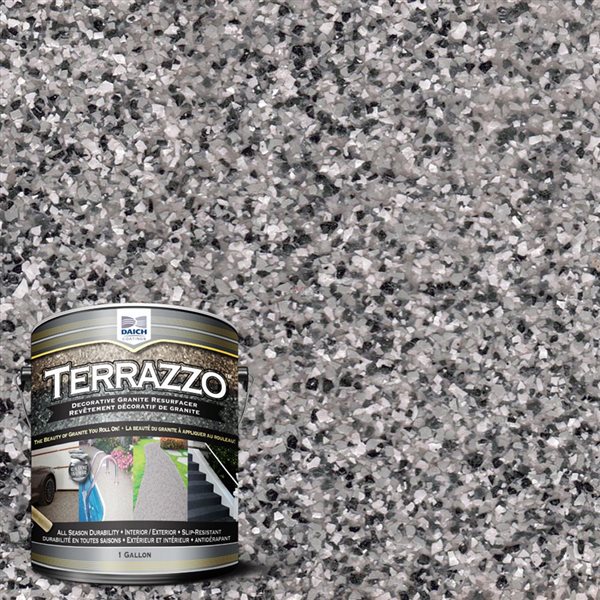 Revêtement décoratif de granite Terrazzo 1 gallon, Silverado