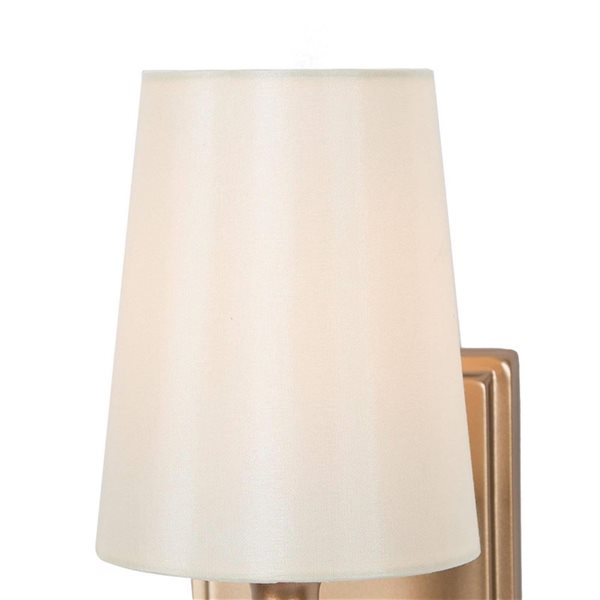 LNC 1-Light Gold and White Bathroom Vanity Light