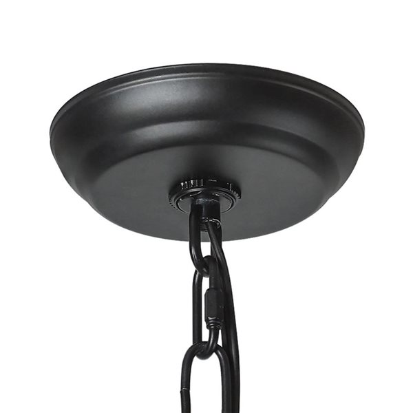 LNC Pict 6-Light Matte Black Large Candle Modern Chandelier