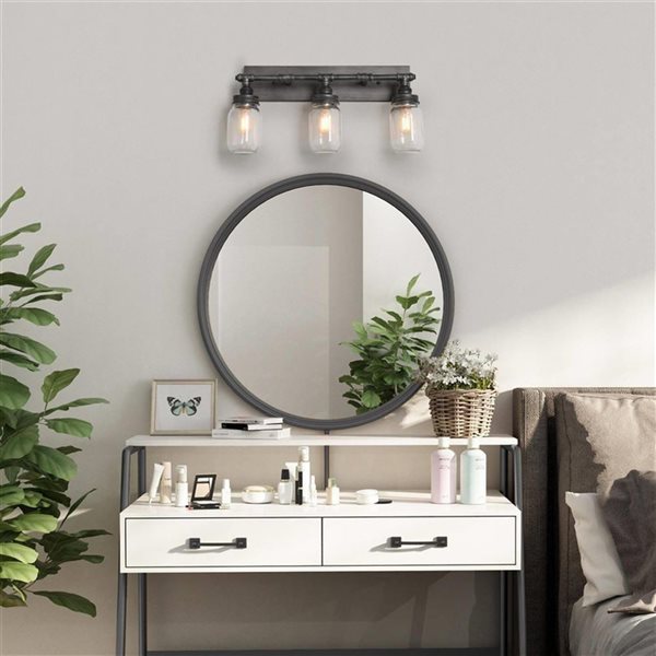 LNC 3-Light Aluminum Farmhouse Vanity Light