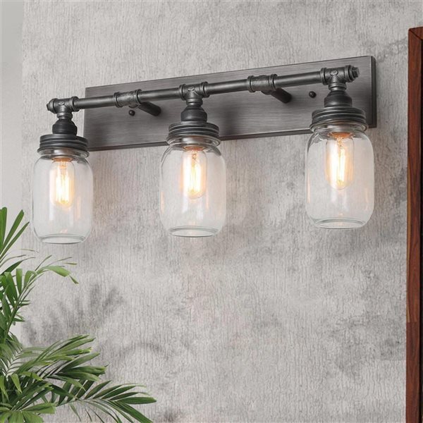 LNC 3-Light Aluminum Farmhouse Vanity Light