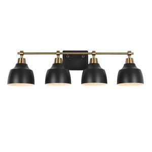 LNC Darren 4-Light Black Modern Vanity Light Bar