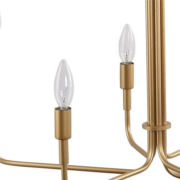 LNC Pursuit 6-Light Matte Gold Candle Modern/Contemporary Chandelier