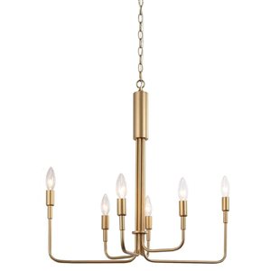 LNC Pursuit 6-Light Matte Gold Candle Modern/Contemporary Chandelier