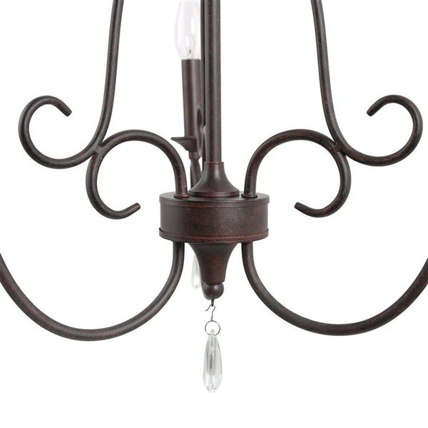 LNC Miller 3-Light Antique Bronze Industrial LED Candle Chandelier