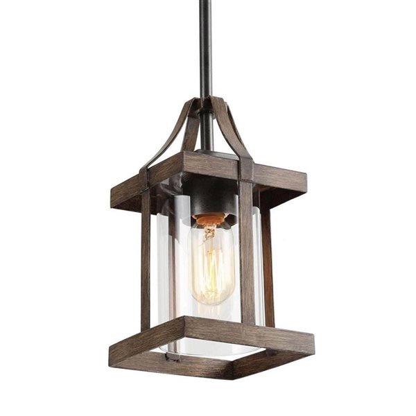 LNC Lapps Brown Farmhouse Lantern Kitchen Island Light