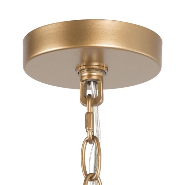 LNC Echo 6-Light Matte Black and Gold Modern/Contemporary Chandelier