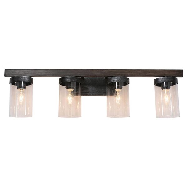 LNC Lapps 4-Light Black Farmhouse Vanity Light Bar