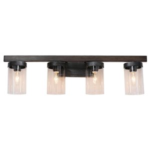 LNC Lapps 4-Light Black Farmhouse Vanity Light Bar