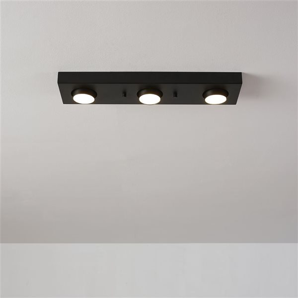 Globe Electric Bleecker 3-Light Matte Black LED Integrated Track Lighting