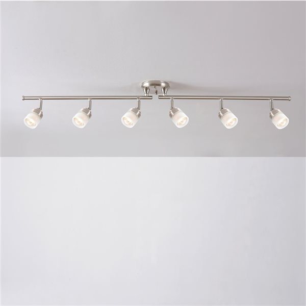 Globe Electric Spence 6-Light Brushed Nickel Foldable Track Lighting