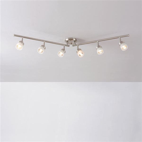 Globe Electric Spence 6Light Brushed Nickel Foldable Track Lighting