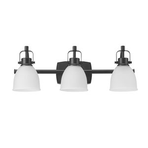 Globe Electric Gilroy 22-in 3-Light Black LED Integrated Vanity Light