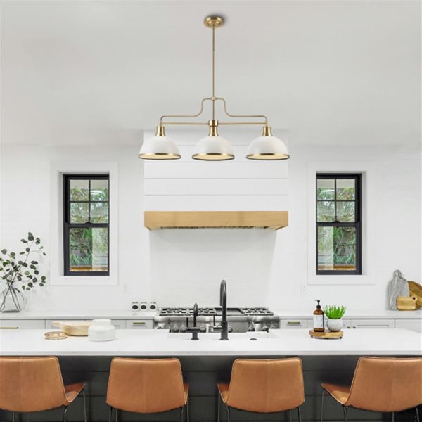 Globe Electric Beckett 3-Light Matte White Pendant Light