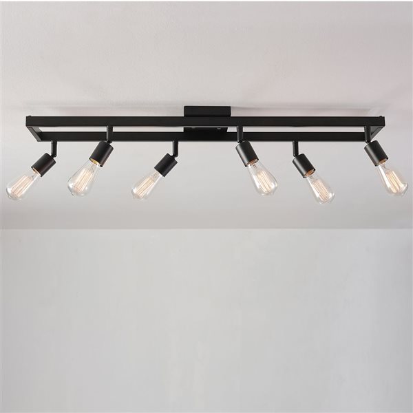 Globe Electric Weston 6-Light Matte Black Standard Track Bar Light