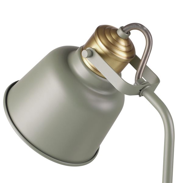 Lampe de bureau Dakota de 18 po en métal par Globe Electric, vert sauge