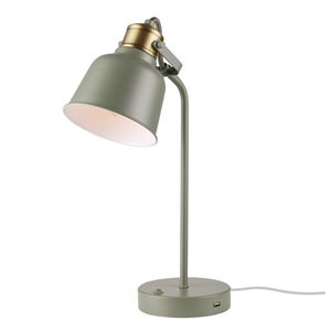 Globe Electric Dakota 18-in Sage Green Metal Desk Lamp