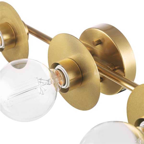 Globe Electric Courtney 5-Pc All-In-One Matte Brass Bathroom Set with 20-in 3-Light Vanity Light